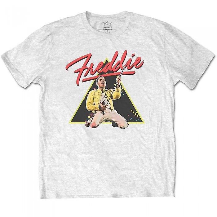 Freddie Mercury Unisex Adult Triangle Cotton T-Shirt White XL