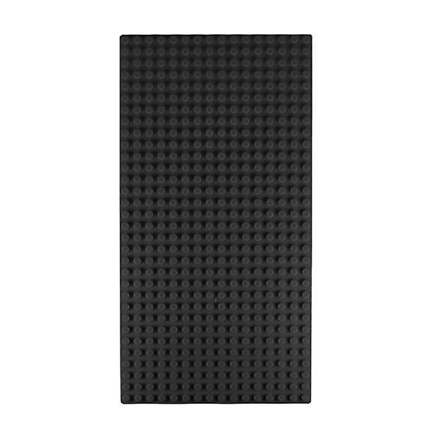 Slowmoose Dots Classic Base Plates Blocks - Small Size Bricks Baseplates, Construction 16x32 Black