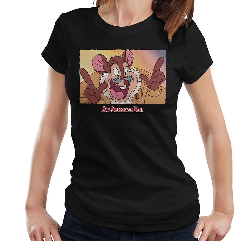 An American Tail Papa Mousekewitz Face Women's T-Shirt Black XX-Large