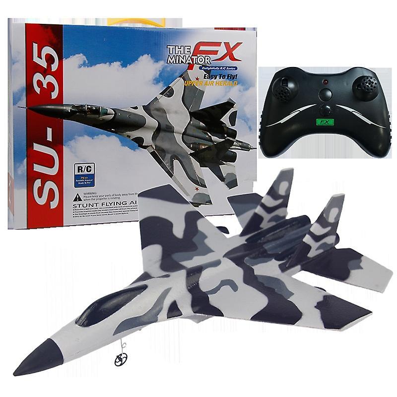 Toy Rc Airplane Su-35 Aircraft 2.4g Remote Control Fighter Fx-820 Plane Glider Airplane Epp Foam Toys Rc Plane For Adult Kids Gifts Gray