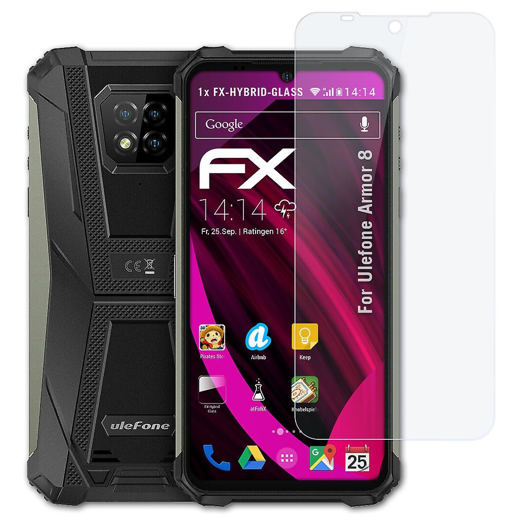 atFoliX armored film compatible with Ulefone Armor 8 glass foil 9H protective armor 03 FX HYBRID GLASS