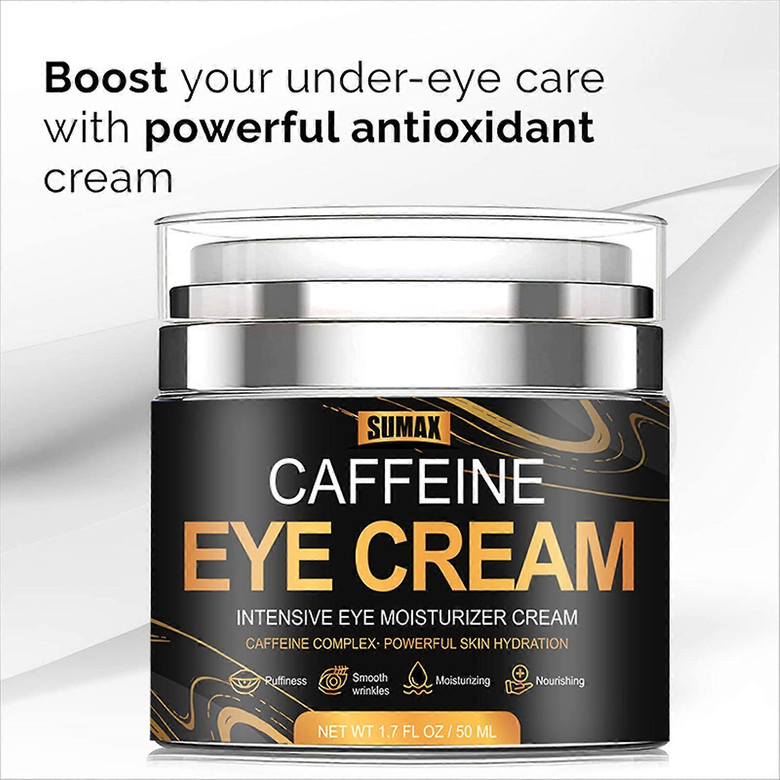 Unbrand Men's Caffeine Eye Cream for Puffiness and Bags, Under Eyes Daily Anti-Wrinkle Cream, Eye Cream for Dark Circles 50ml-1pc