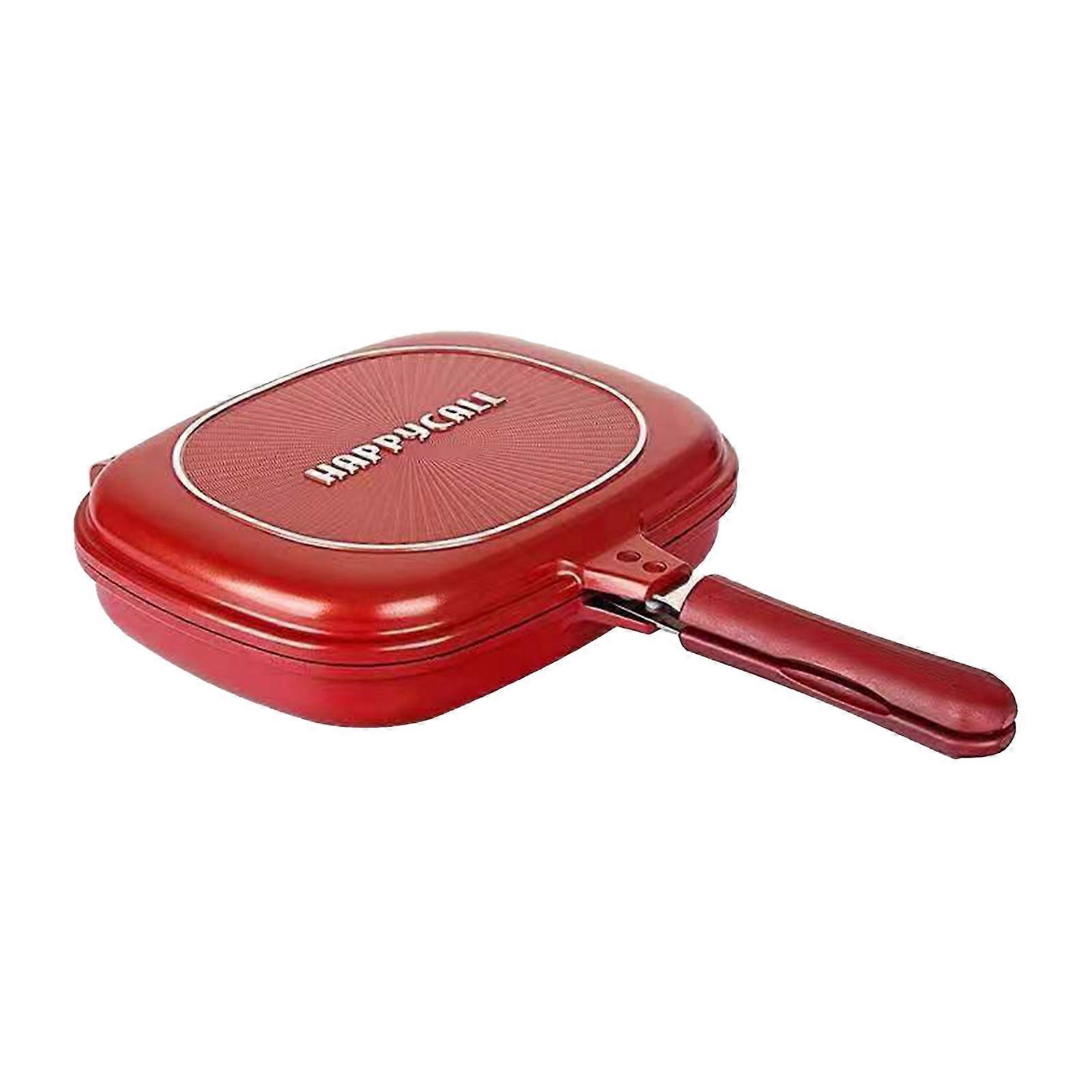 Unbrand Double Sided Frying Pan, Sandwich Grill Maker with Non Stick Cast Iron Grilling Plate Breakfast Frying Pan Foldable Grill Frying Pan for Br...