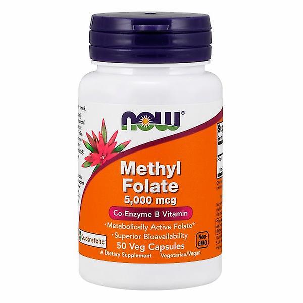 Now Foods Methyl Folate, 5000 mcg, 50 Veg Caps (Pack of 1)