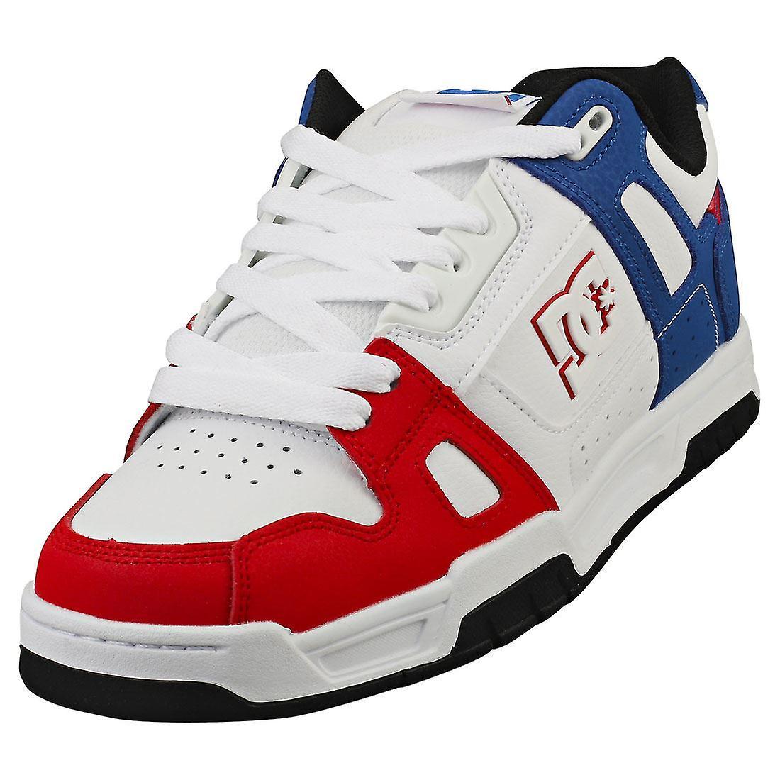 DC Shoes Stag Mens Skate Trainers in Red White Blue 9.5 UK