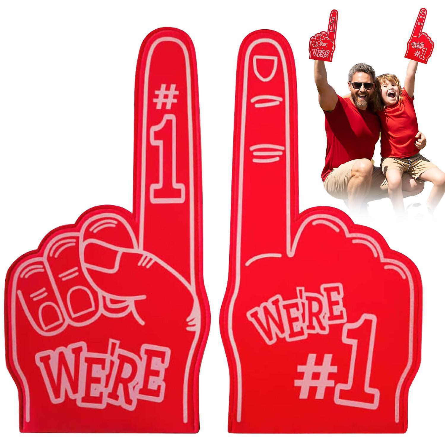 Longzhen 1 pair Gladiators Foam Finger, Giant Foam Finger Foam Hands, Number 1 Sports Foam Fingers Gladiator, for Sports Events Games Red