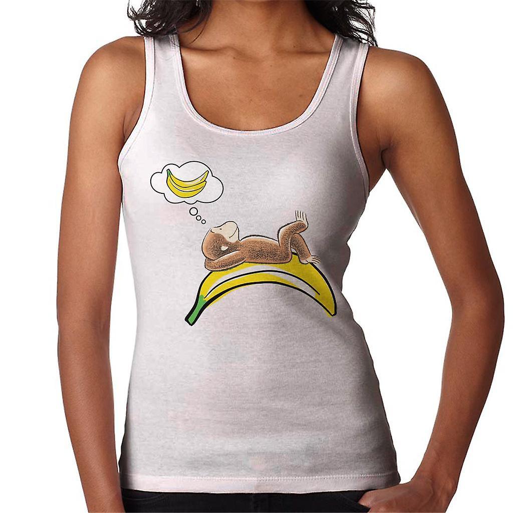 Curious George Dreaming Of Bananas Women's Vest White Medium