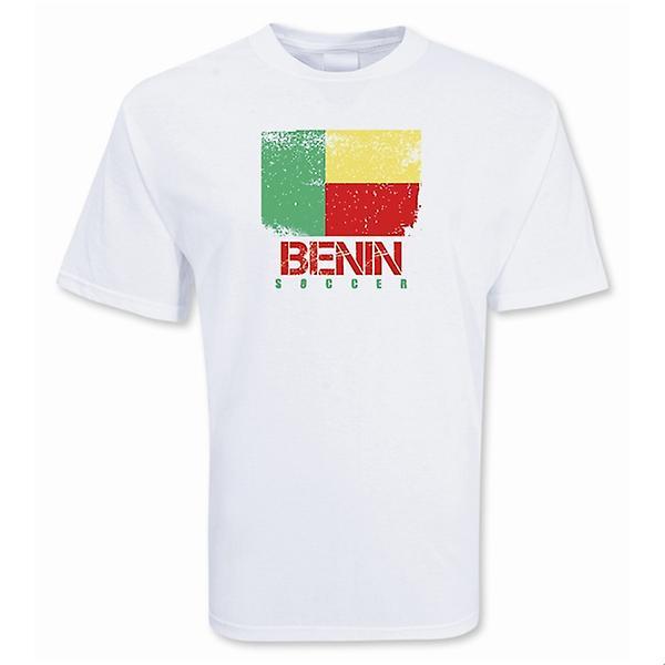 Gildan Benin Soccer T-shirt White Womens XL (Size 16 - 40 inch Chest)