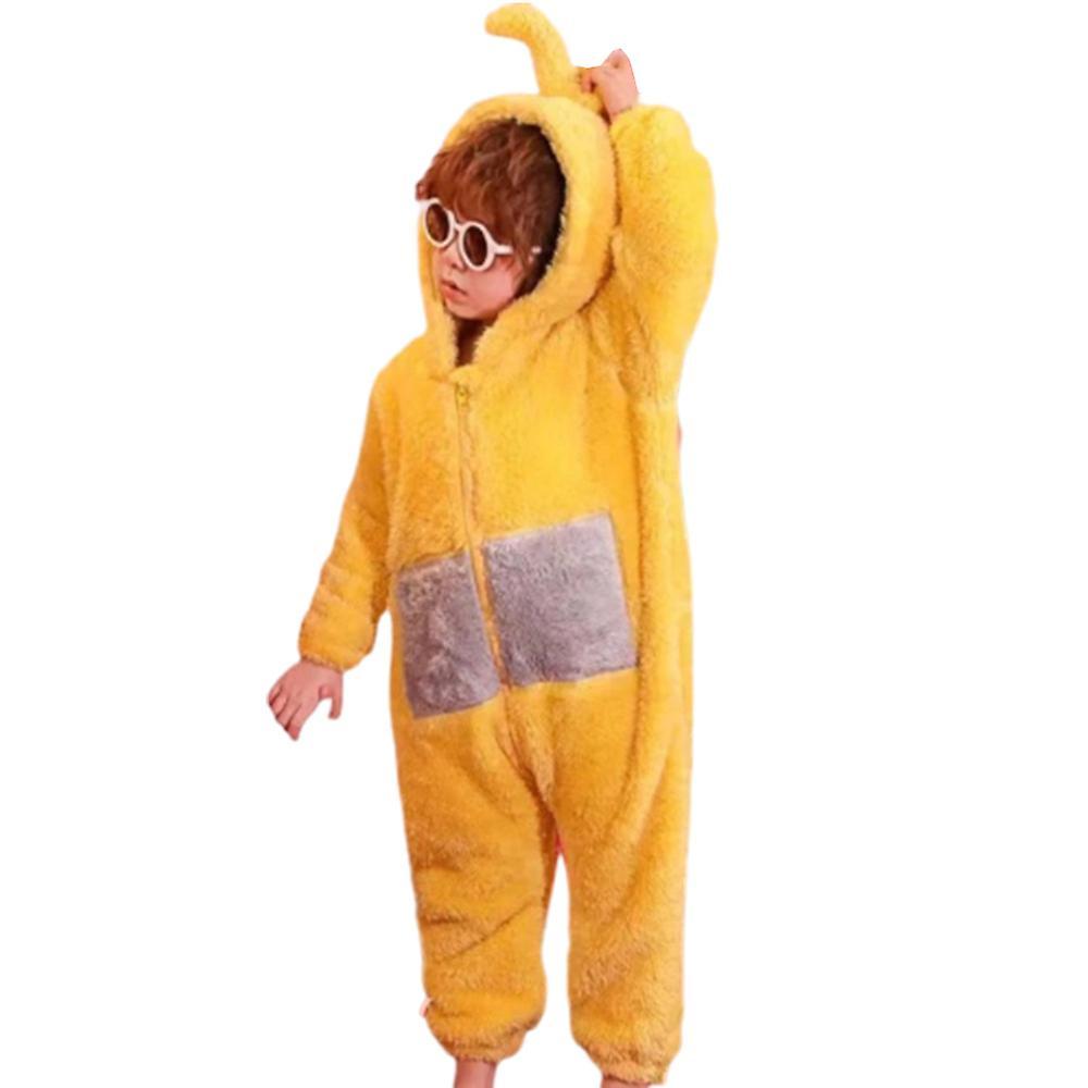 Waytogo Kids Anime Teletubbies Costume Pajamas Pyjamas Christmas Boys Girls Sleepwear Jumpsuit Yellow 9-10Years