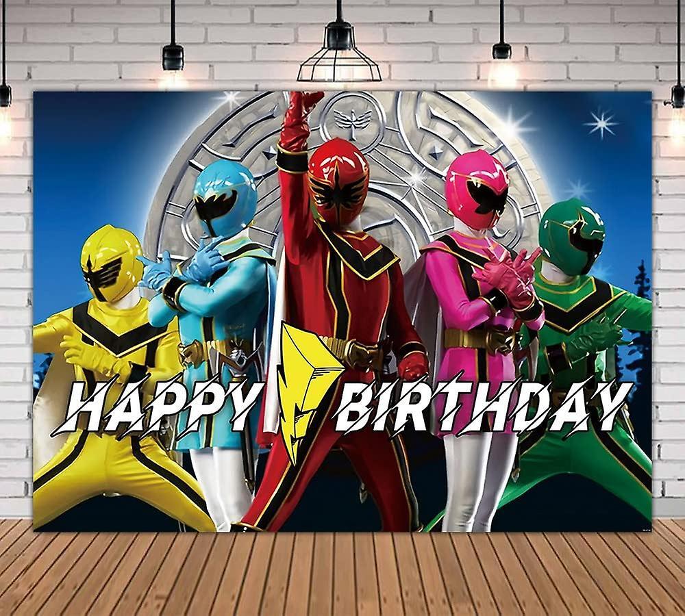 Heyone Power Ranger Megaforce Backdrops Teenagers Birthday Party Sign Banner Photography Background For Teenagers Picture Backdrops 7x5ft