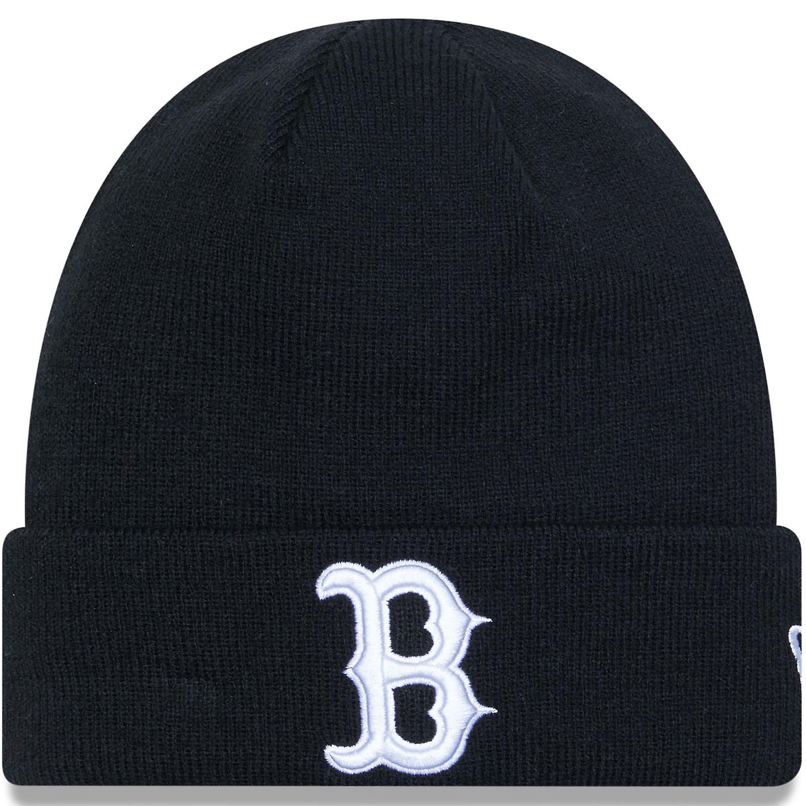 New Era Boston Red Sox League Essentials Cuff Beanie Hat - Black One Size