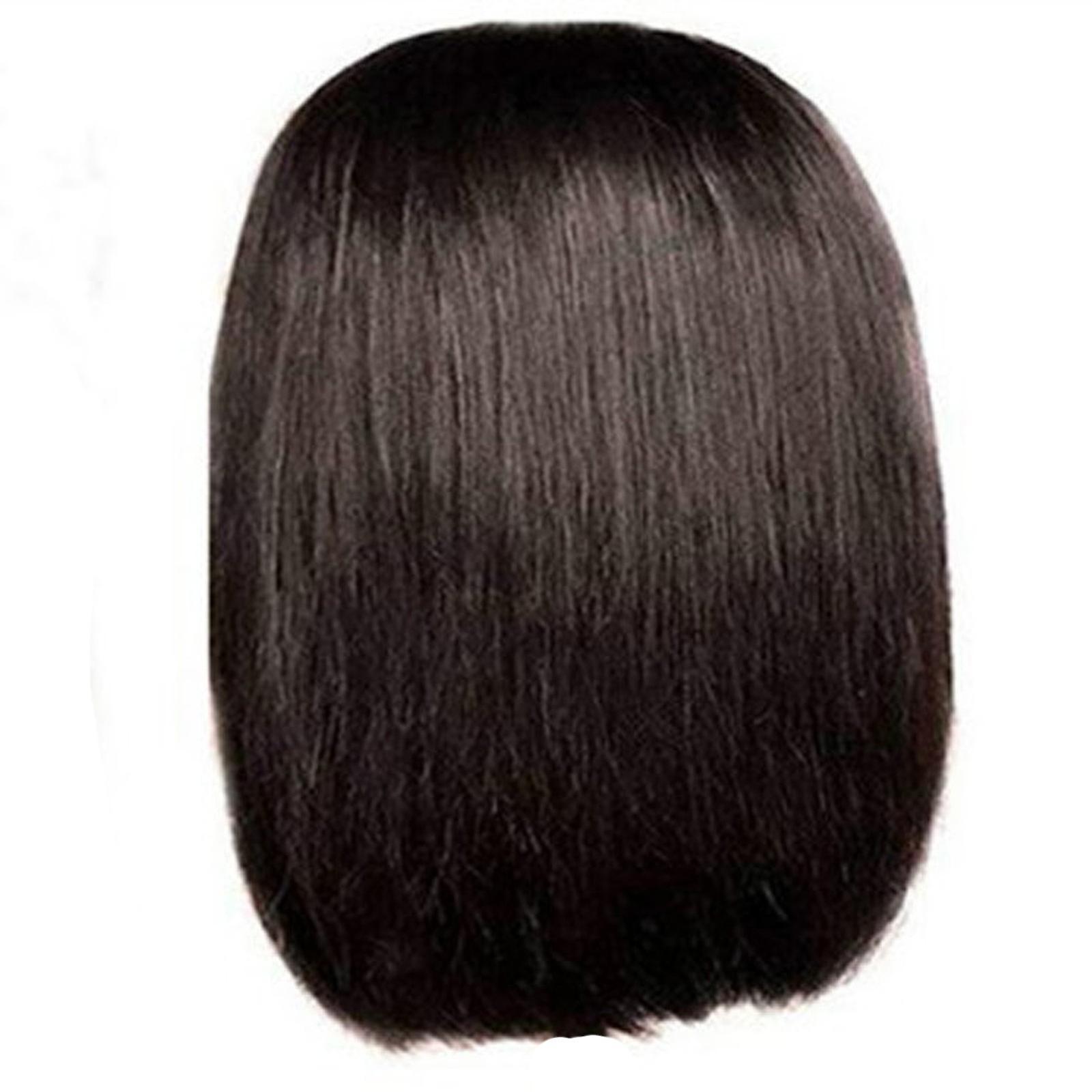 Fansila Brazilian Black Short Straight Hair Natural Vertical Wig High Eemperature Wire