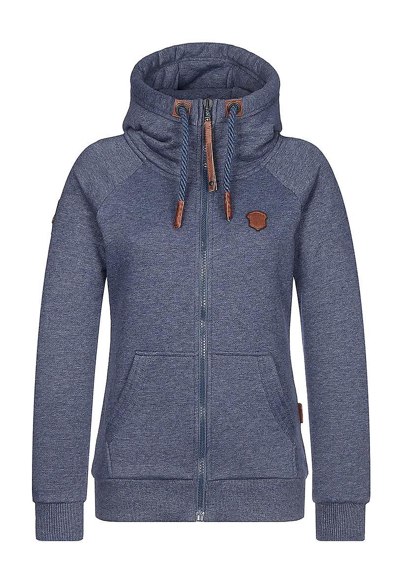 Naketano Women's Zip Hoodie Brazzo Indigo blue melange 2XL