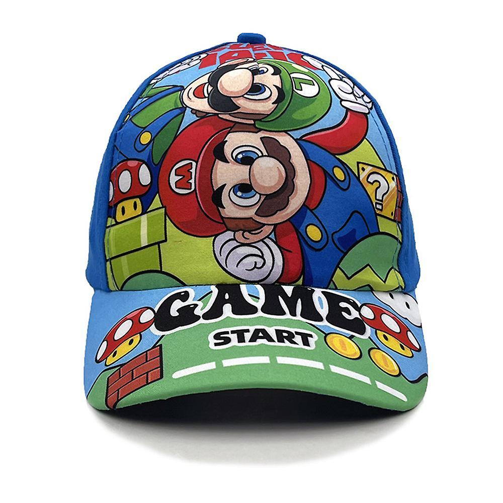 Vicbuy Gifts Caps Super Mario Bros Baseball Cap Cartoon Trucker Hat Adjustable Snapback for Kids Girls Blue