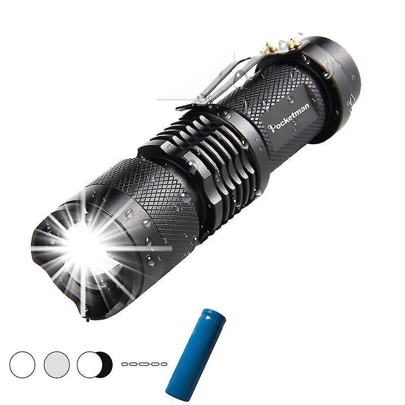 Slowmoose Brightes Mini L2 Led, Flashlight Q5 T6 Torch Adjustable Focus- Zoom Flash Light Q5-Low brightness