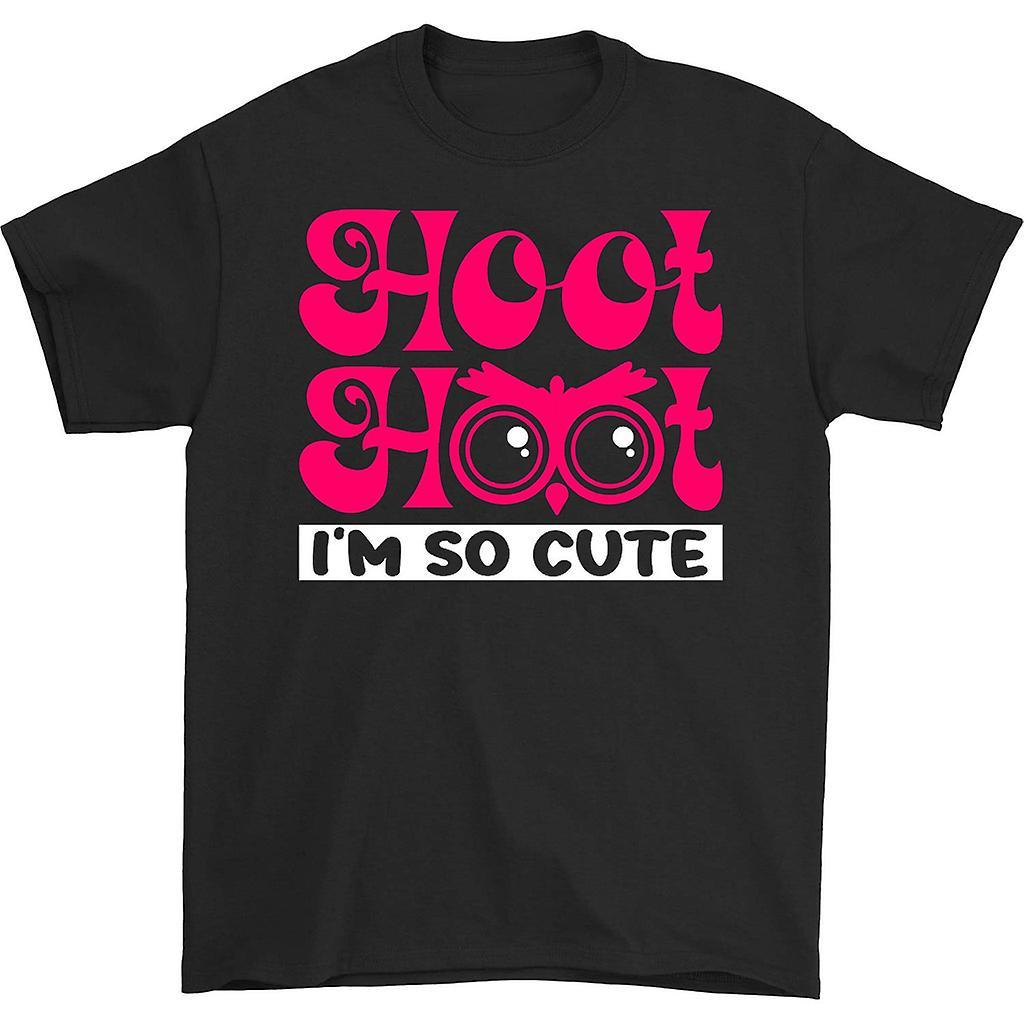 HISHARK Hoot hoot i'm so cute t-shirt black XL