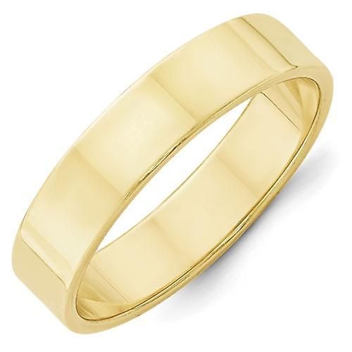 JewelryWeb 10k Yellow Gold Solid Polished Engravable Lightweight 5mm Ltw Flat Band Ring Jewelry for Women - Ring Size: 4 to 14 12