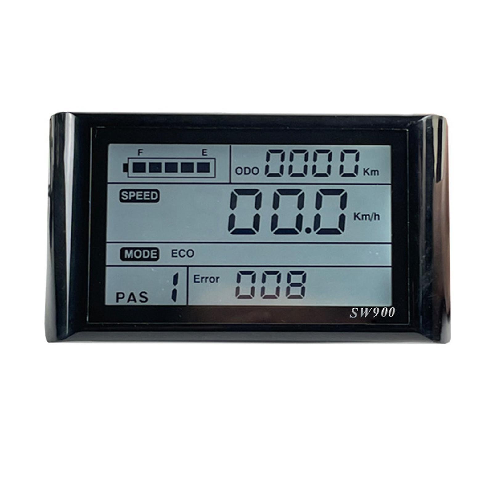 Jxlgv 24/36/48v Display Meter Control Panel Sw900 Lcd E-bike Electric Bicycle Scooter Waterproof Plug