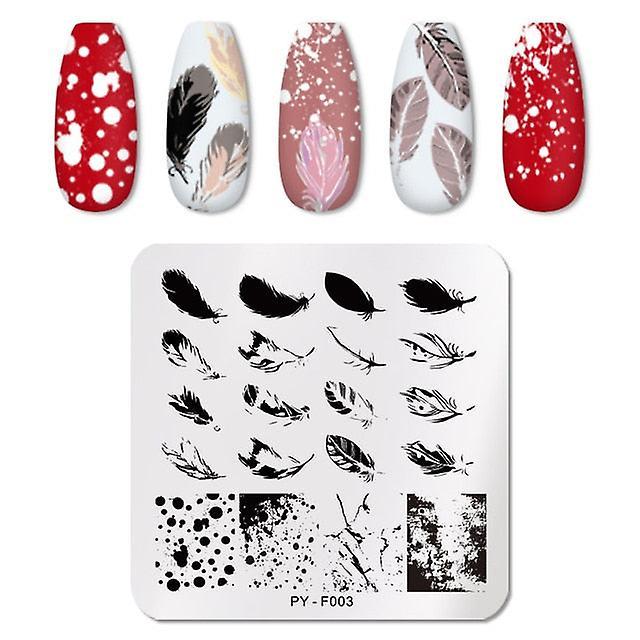 Slowmoose Round Leaves Stamping Plate Tattoo , Stainless Steel - Nail Stencil Accessories PY-F003