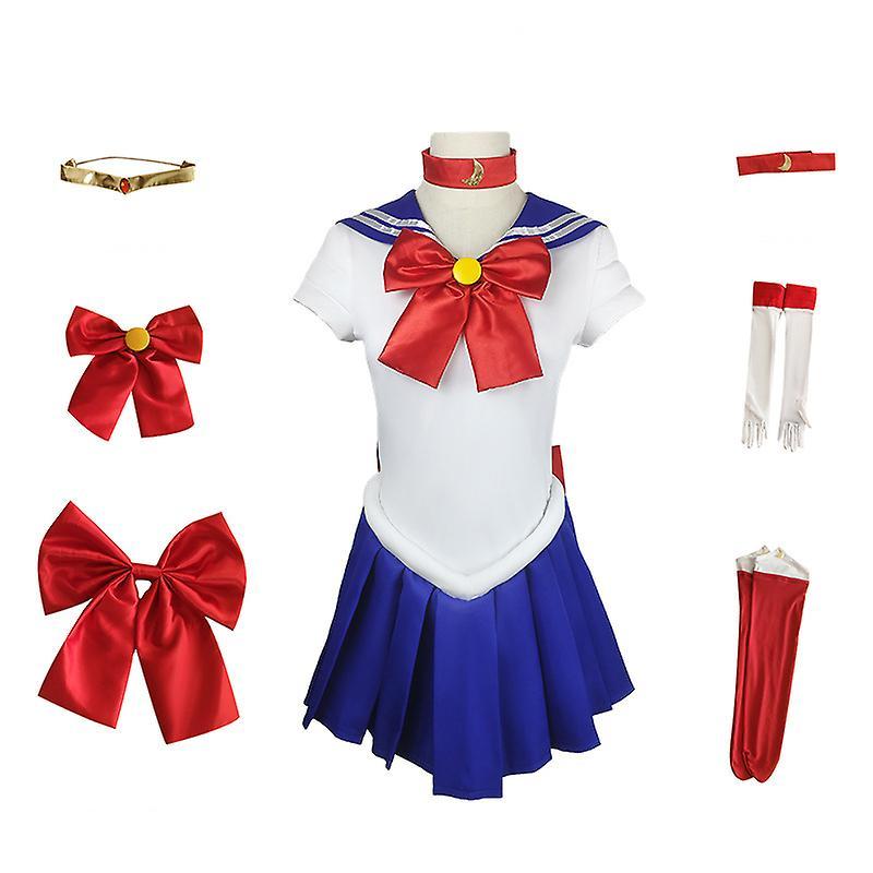 Jielin Anime Outfits Moon Cosplay Costume For Women Girls BLUE 130