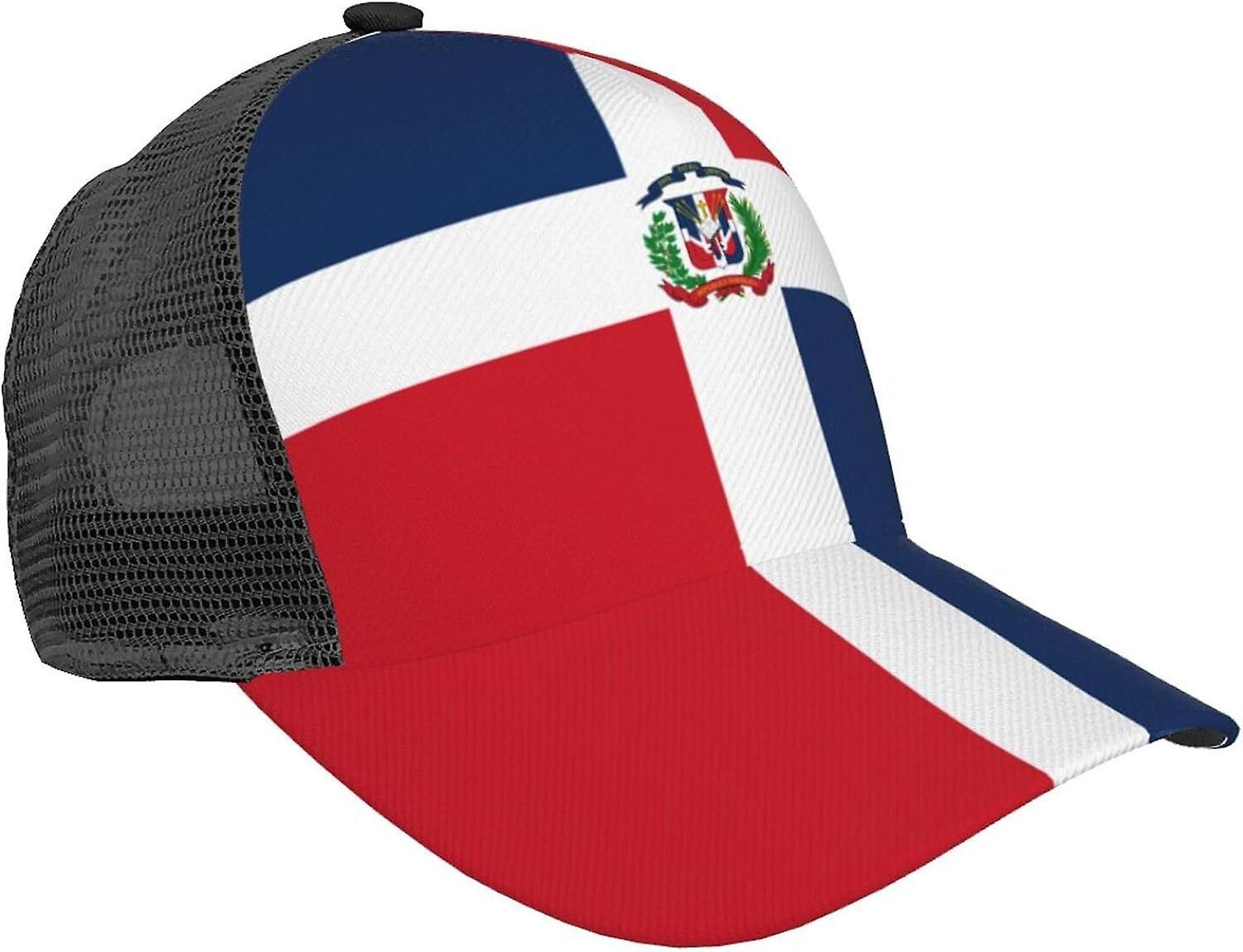 Kerota Dominican Republic Emblem Flag Baseball Cap Print Unisex Adjustable Hat Patriotic Sport Caps Black bm-4890 color219