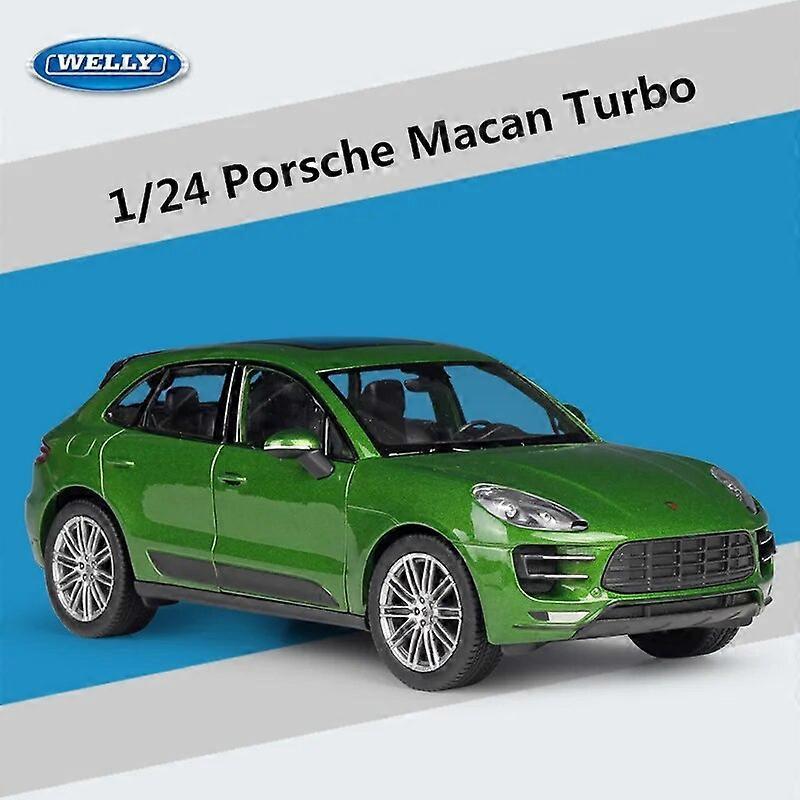 Redkid 1:24 Porsche Macan Turbo SUV Alloy Car Model Diecast Metal Vehicles Car Model High Simulation Collection Children Toy Gift Green