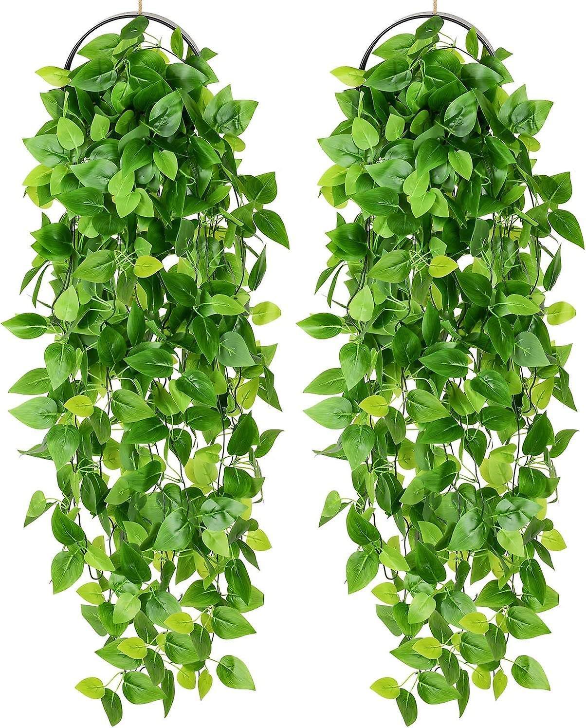 Yeye Artificial Hanging Plants - 2 Pcs Fake Plants Fake Ivy Vines Fake Ivy Leaf Kitchen Plants for Wall H