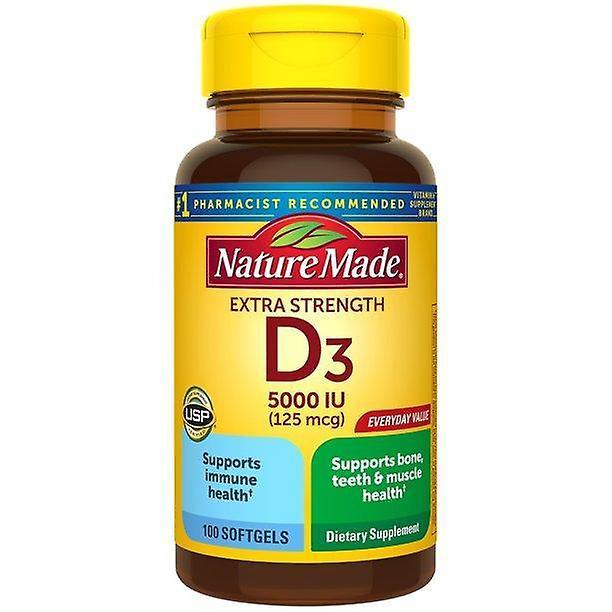 Nature Made Extra Strength Vitamin D3 5000 Iu (125 Mcg), 100 Softgels