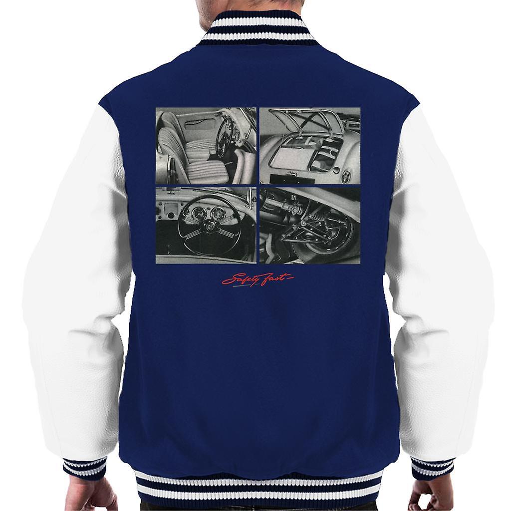 MG Safety Fast Montage British Motor Heritage Men's Varsity Jacket Navy/White XX-Large