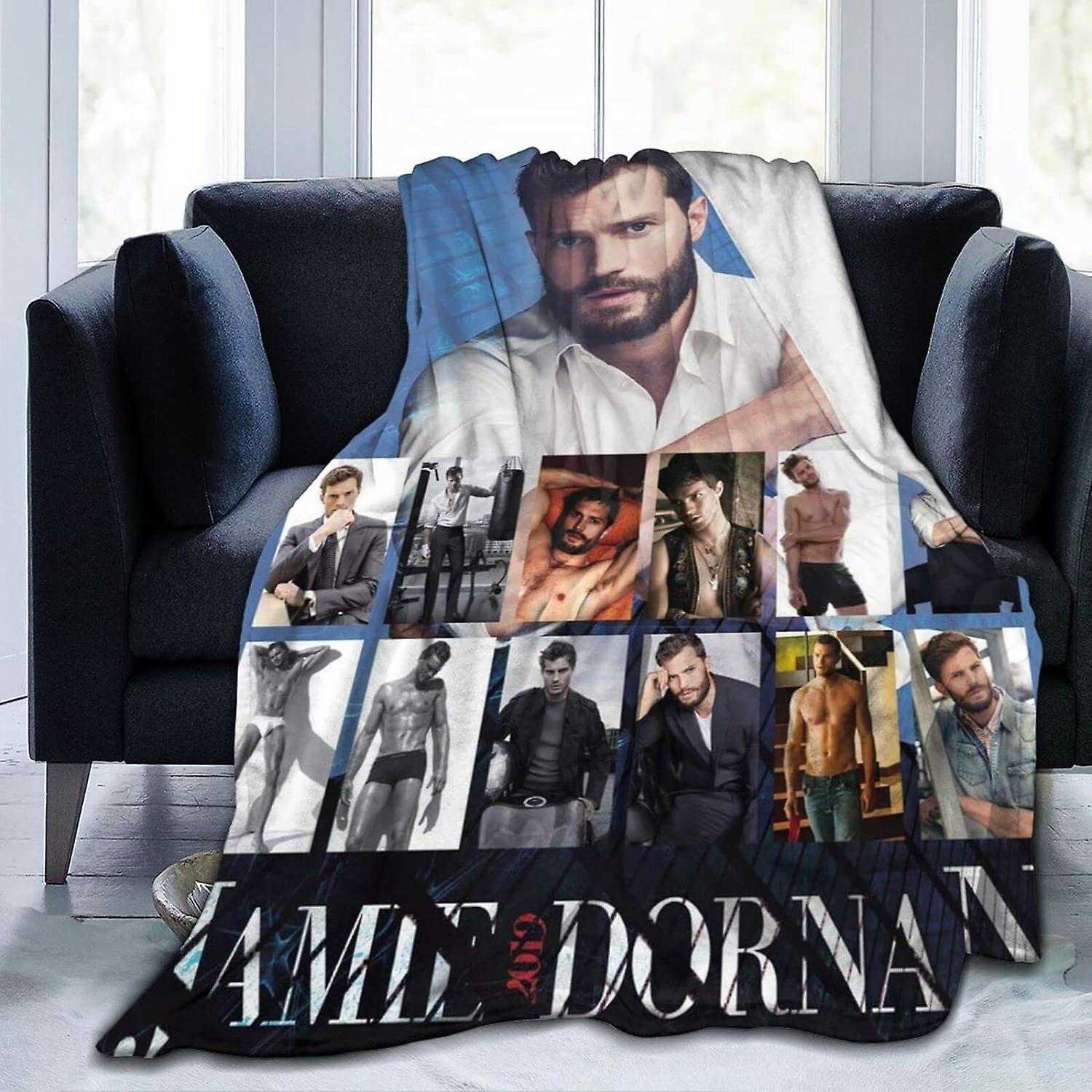 Kerota Throw Blanket Cozy Lightweight Warm Ultra-Soft Micro Fleece Blanket Jamie Paul Dornan Sofa Blanket For Couch Bed Camping Travel Picnic Outdo..