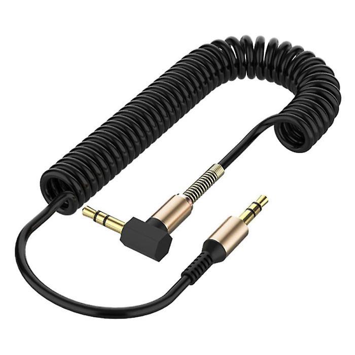 Felkin Curled 3.5mm AUX Cable Gold Plated - Audio Jack - 1.8 Meter - Black