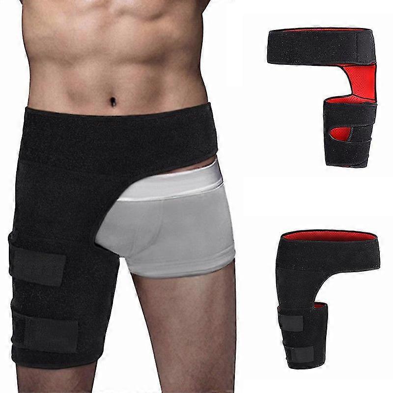 Aiducho Groin Support Hip Brace Compression Groin Wrap For Thigh Hamstring as show