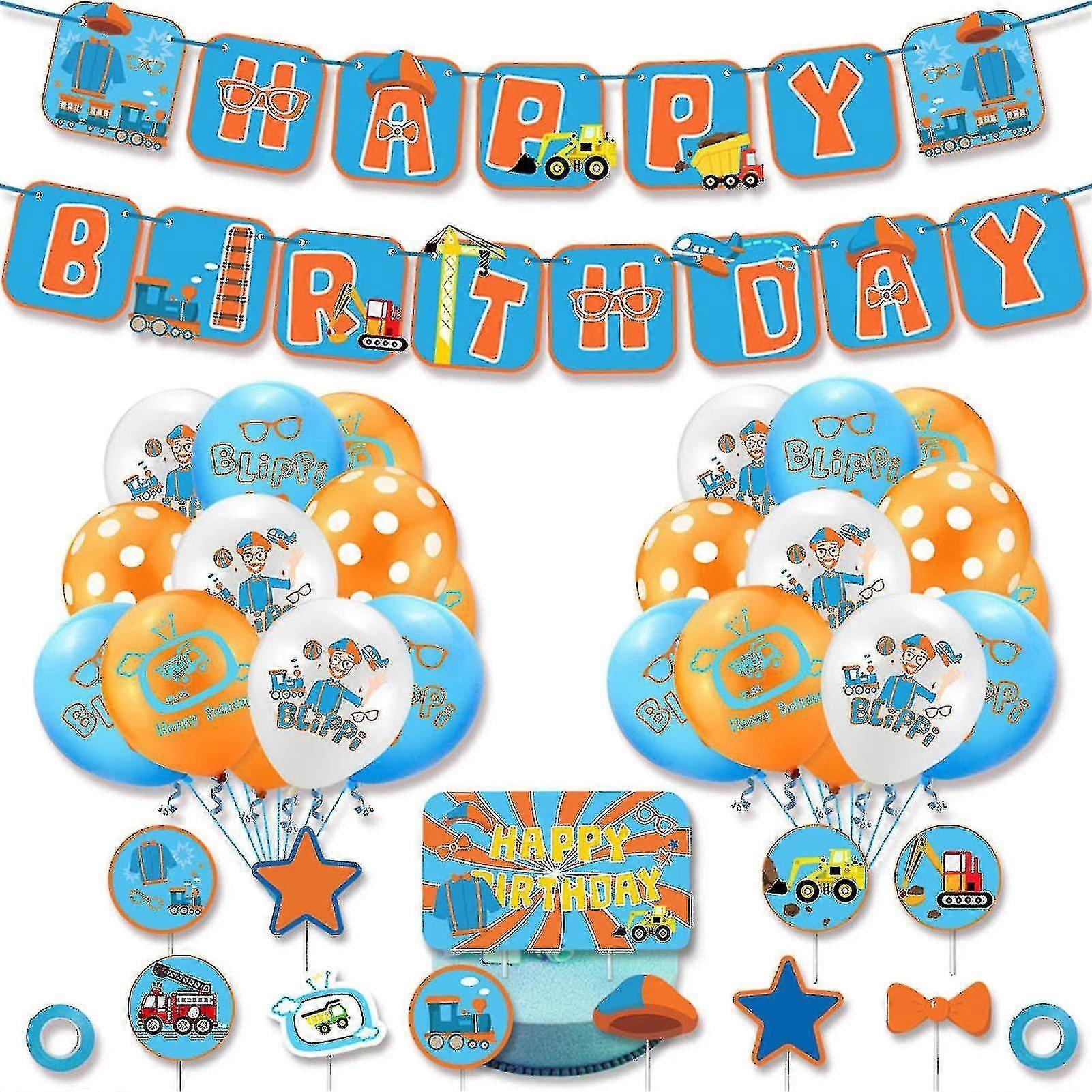 Wwxx Blippi Theme Birthday Party Decoration Pretty Cute Interesting Party Supplies [XH] 5