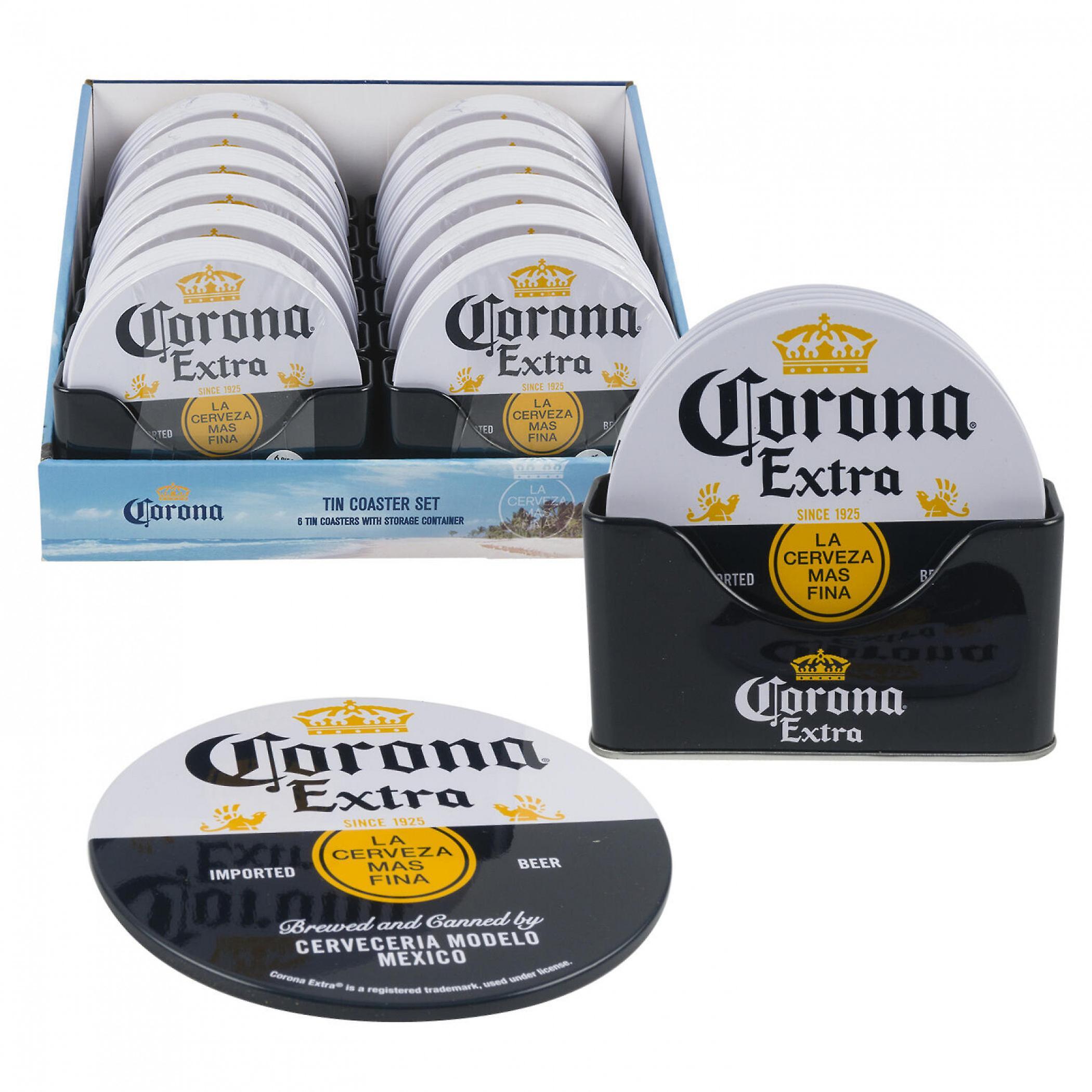 Beers Corona Extra Coaster 6-Piece Set w/ Holder Multi-Color