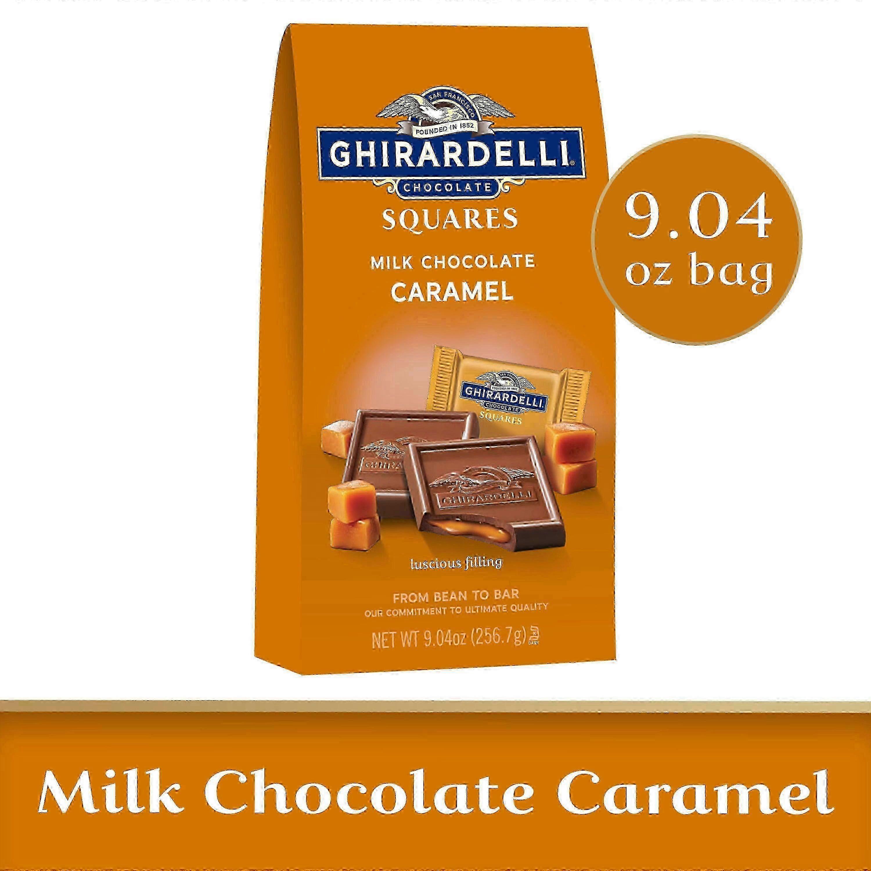 Ghirardelli Milk Chocolate Squares With Caramel Filling Bag, 9.04 Oz