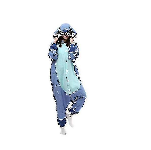 Regenboghorn Monster Stitch Costume Pajama Kigurumi Jumpsuit Nightwear Animal Hoodie blue 85cm