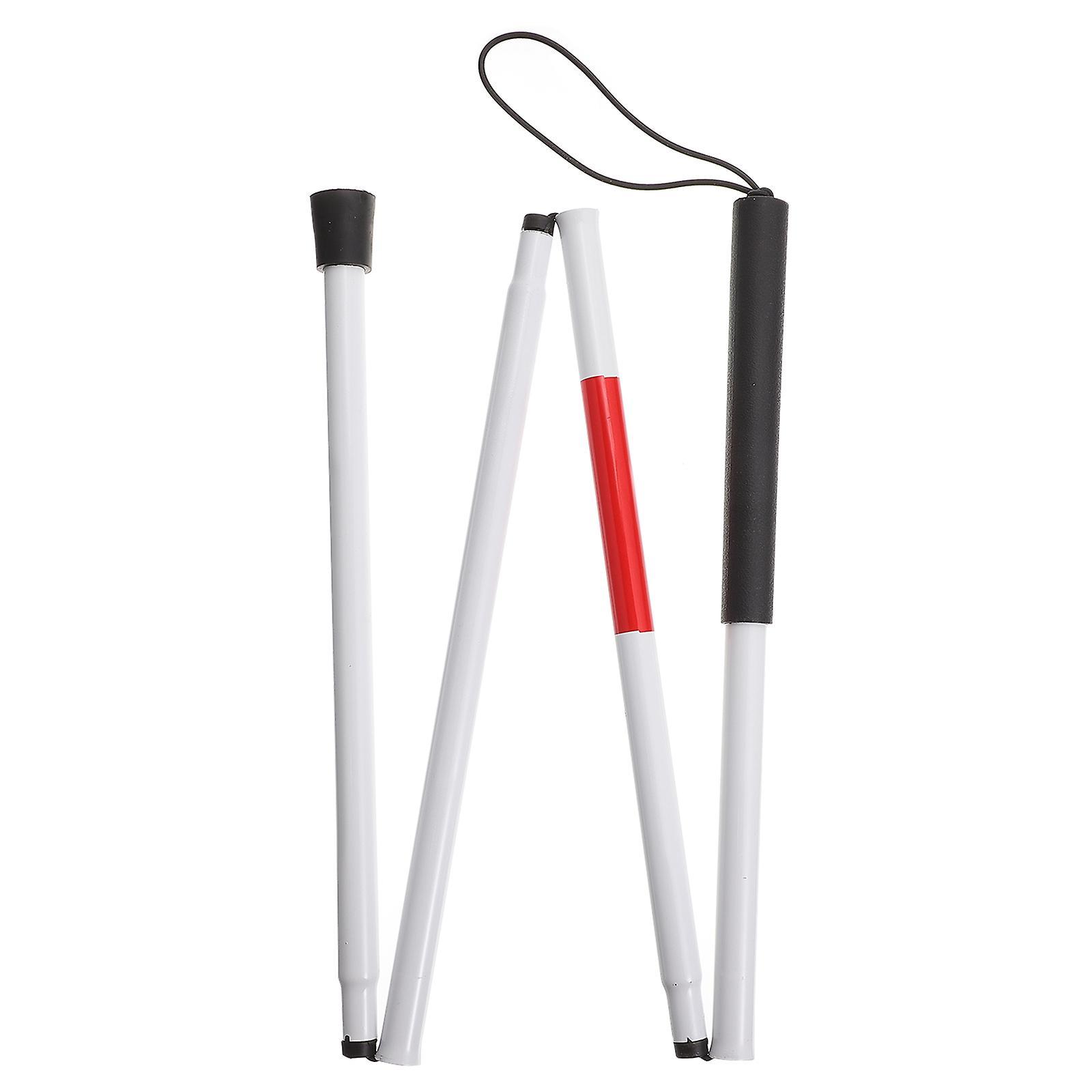 Tinksky Folding Walking Cane Collapsible Walking Stick Walking Sticks Hiking Adjustable Walking Cane Blind Walking Stick White 124X3CM