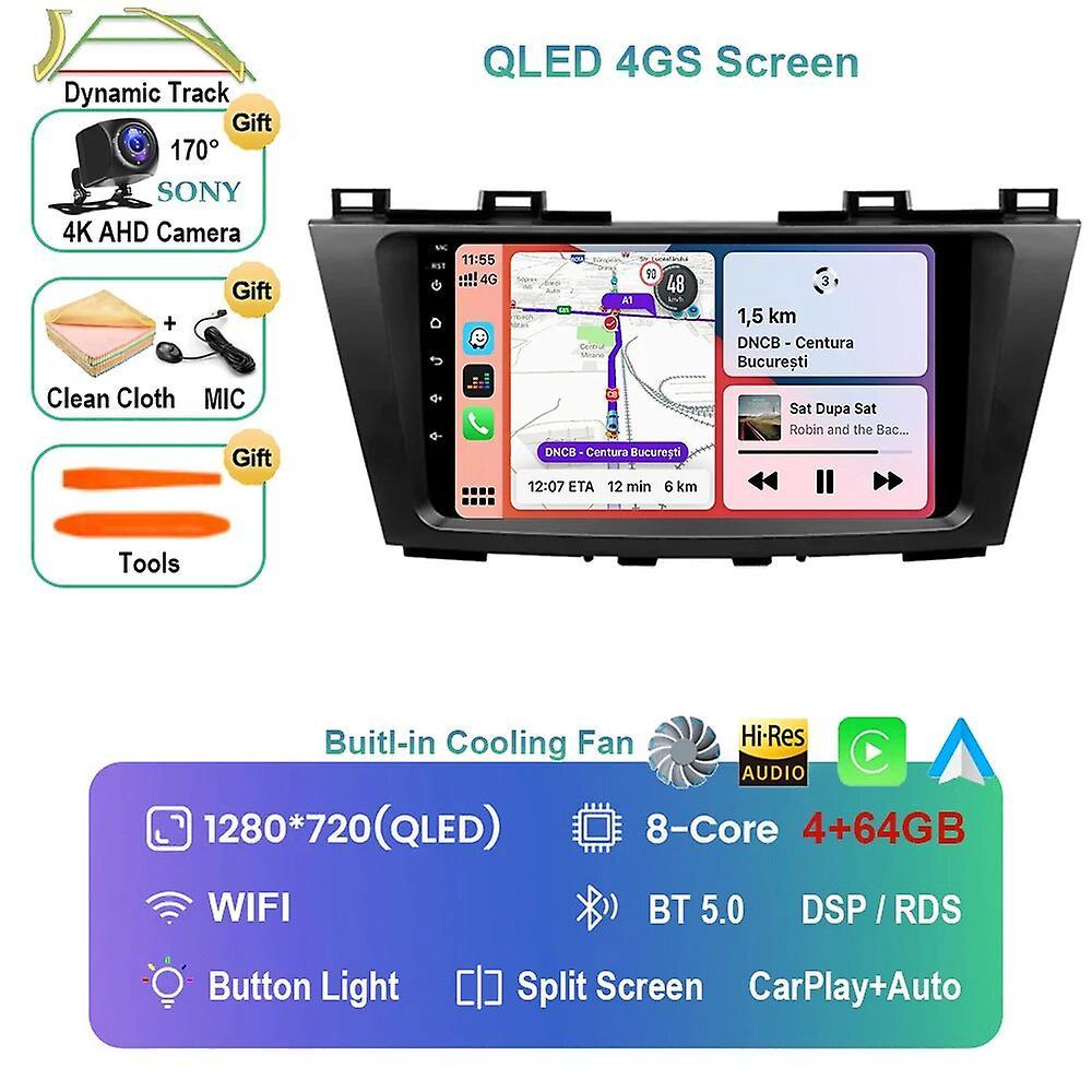 Hikig Android 13 For Mazda 5 3 Cw 2010 - 2015 Car Radio Multimedia Stereo Video Player Navigation Gps Carplay 4g Wifi Auto 360 Camera 4G-64G CAM