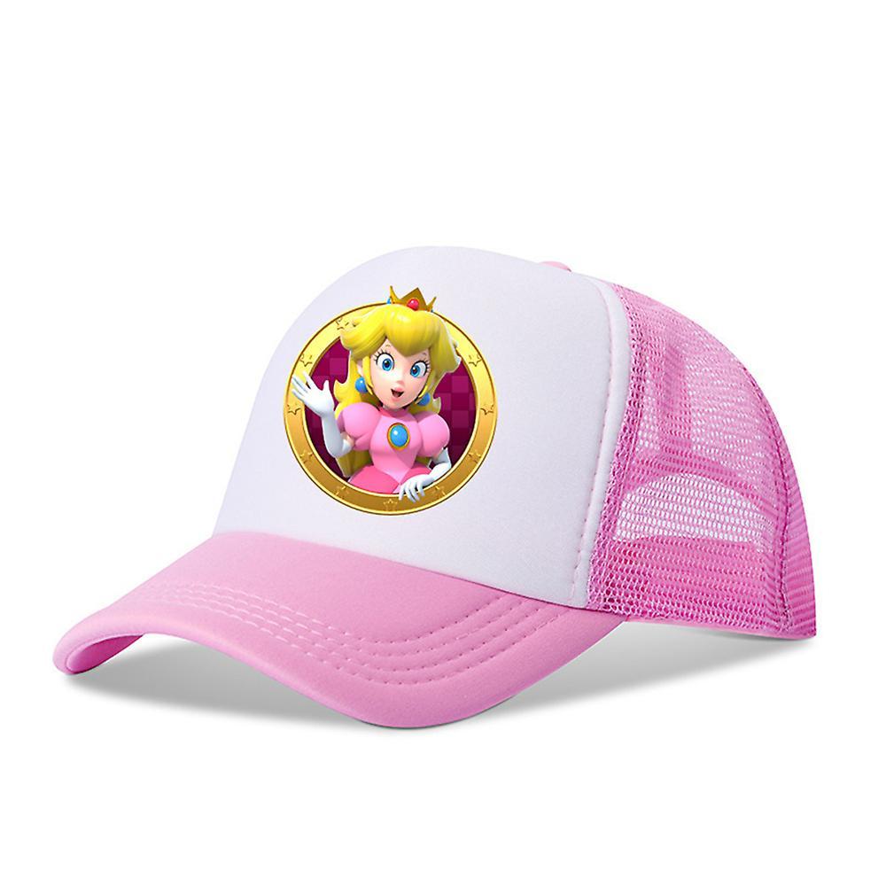 Mylight Super Mario Bros Baseball Cap Kids Boys Girls Adjustable Breathable Mesh Sun Hat Pink