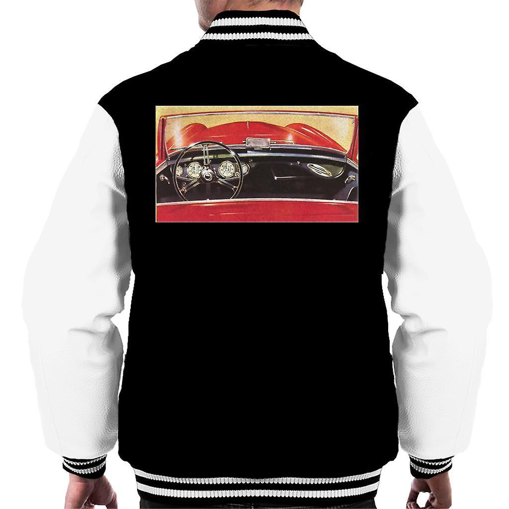 Austin Healey Drivers Seat British Motor Heritage Men's Varsity Jacket Black/White Medium