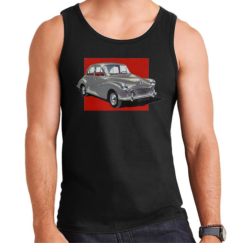 Morris Minor Red Background British Motor Heritage Men's Vest Black X-Large