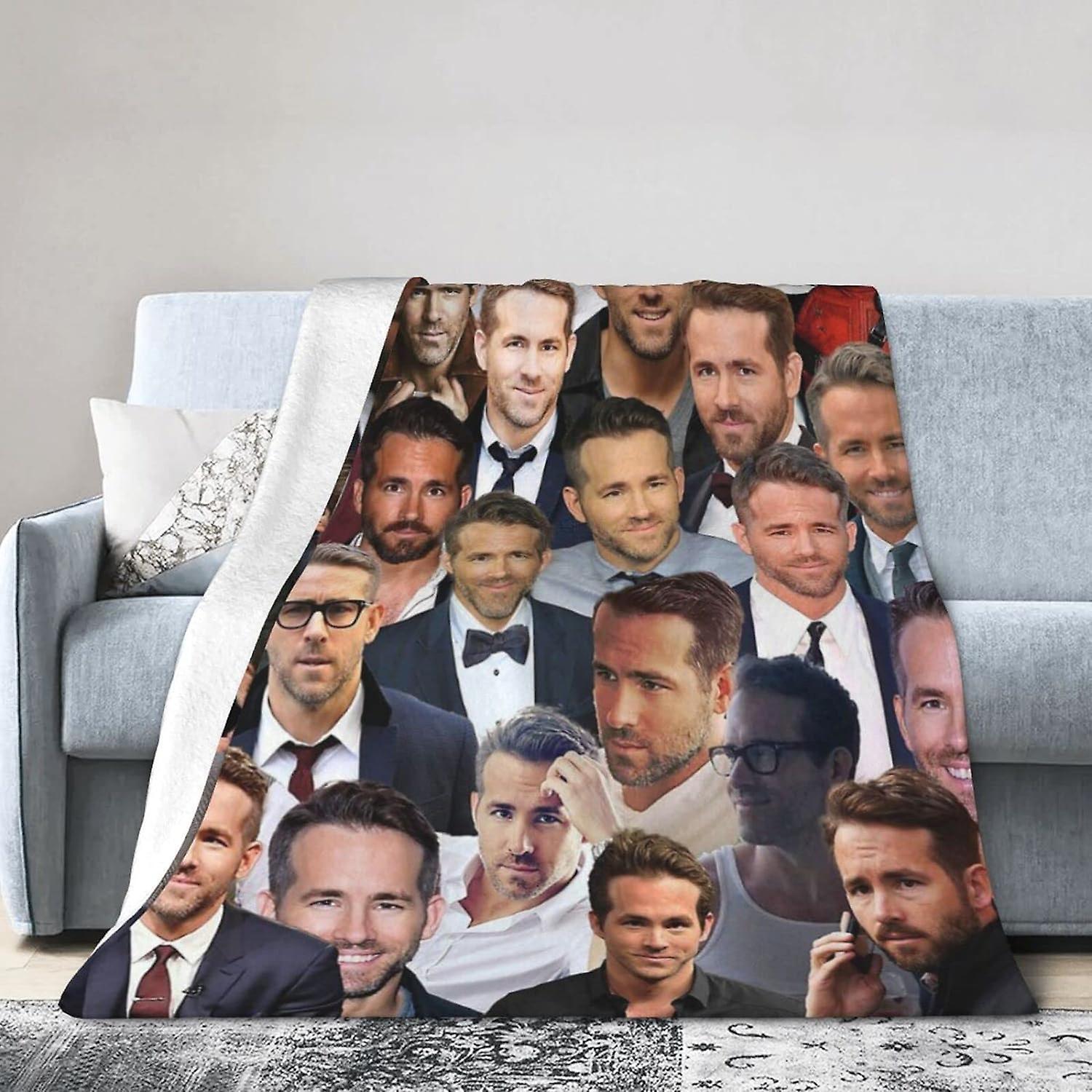 Kerota WO1629 Ryan Actor Reynolds Printed  Lightweight Super Soft Micro Fleece Throw s Fit Couch Bed Living Room Sofa Chair 80x60in 200x150cm