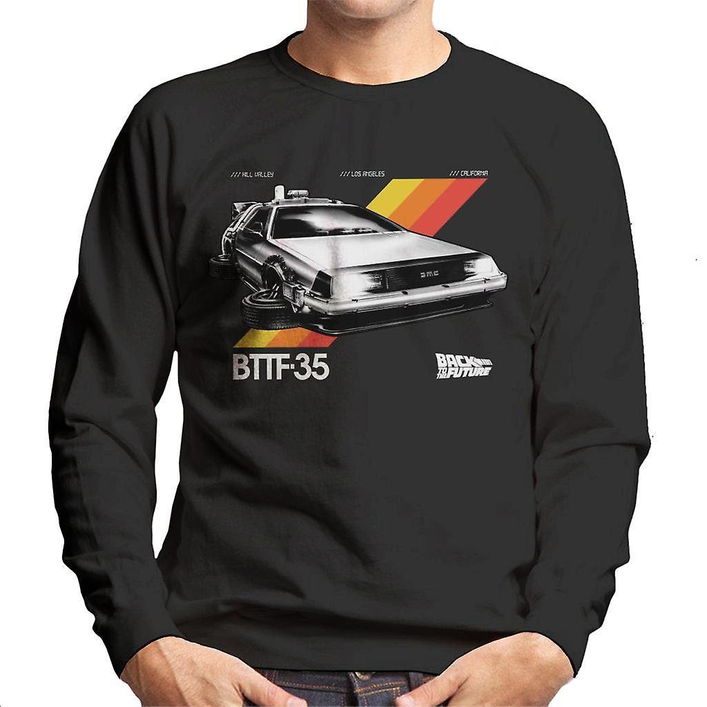 Back to the Future 35th Anniversary Delorean Men's Sweatshirt Black Large