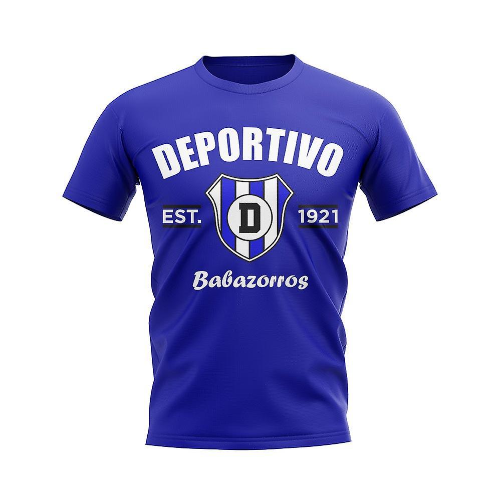 UKSoccerShop Deportivo Alaves Established Football T-Shirt (Blue) MB (7-8 Years)