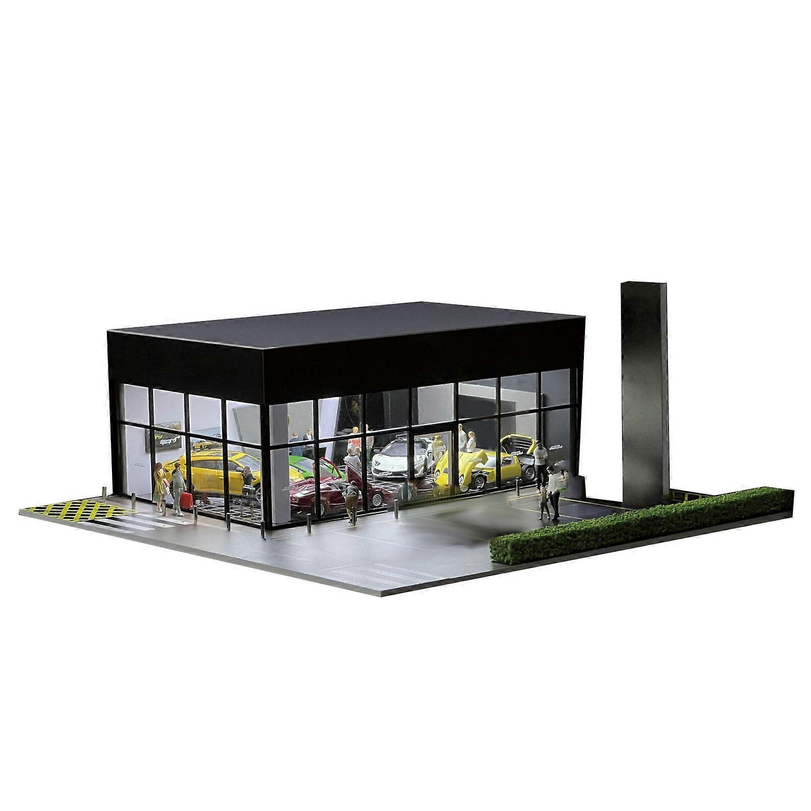 Unbrand 1/64 Diorama Car Garage Model LED Lighting City Building Backdrop Scene Model Fg