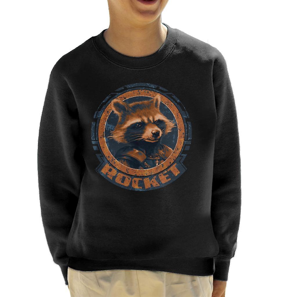 Marvel Guardians Of The Galaxy Vol 2 Rocket Raccoon Kid's Sweatshirt Black Medium (7-8 yrs)