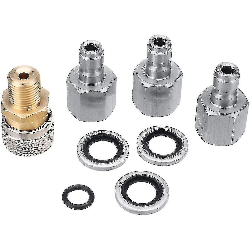 unbrand 1/8 BSP Quick Change Coupling Connections Charging Adapter Kit, Stainless Steel PCP Air Charging Qui