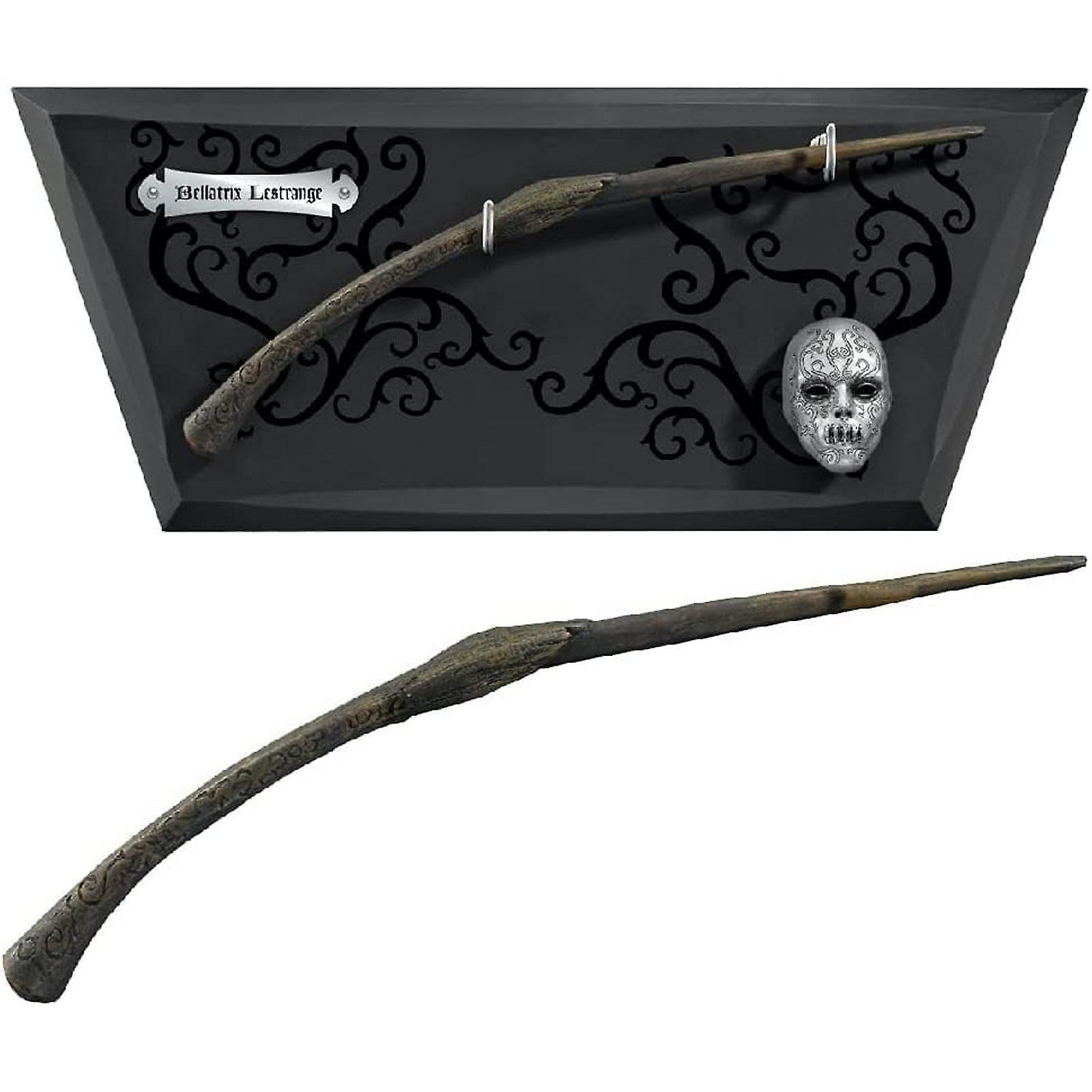 Noble Collection Bellatrix Lestrange Wand and Mini Mask With Wall Display