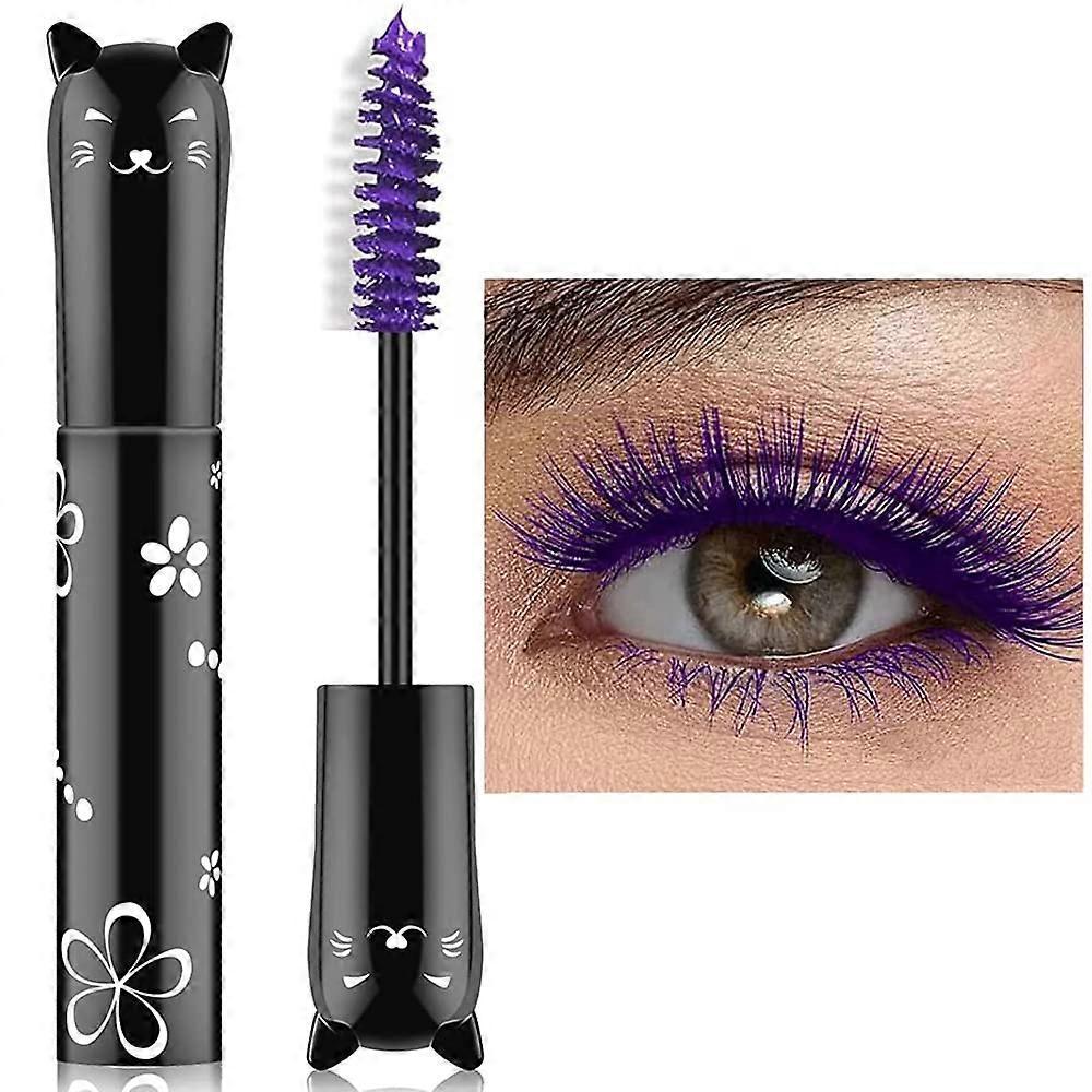 Linkrunning Colorful Mascara, Waterproof Long Lasting Thick Mascara (Purple)