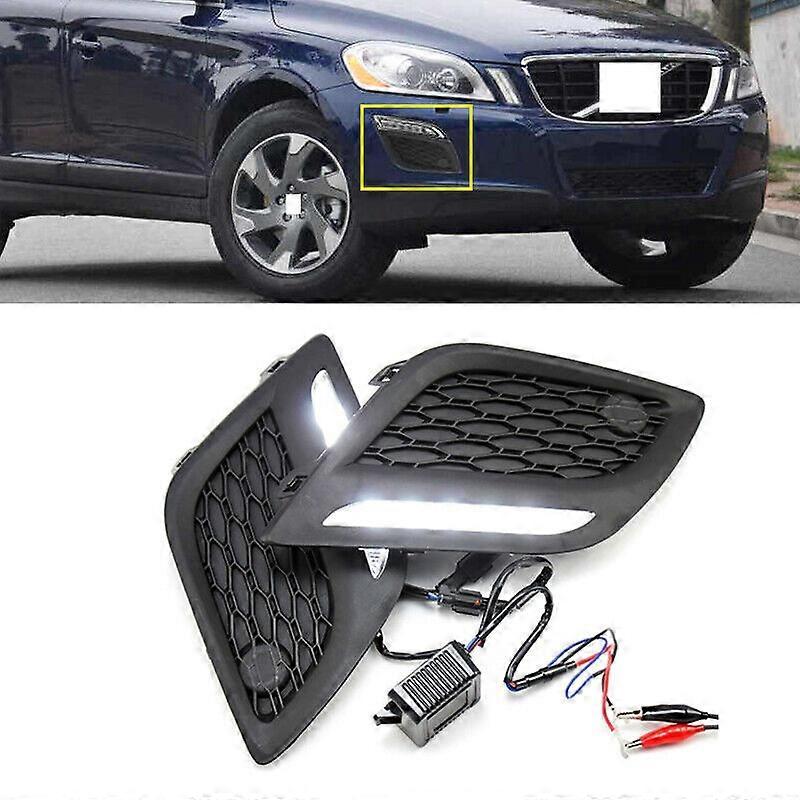 Lahdek For Volvo XC60 2011-2013 Left & Right LED DRL Daytime Light Fog Lamp